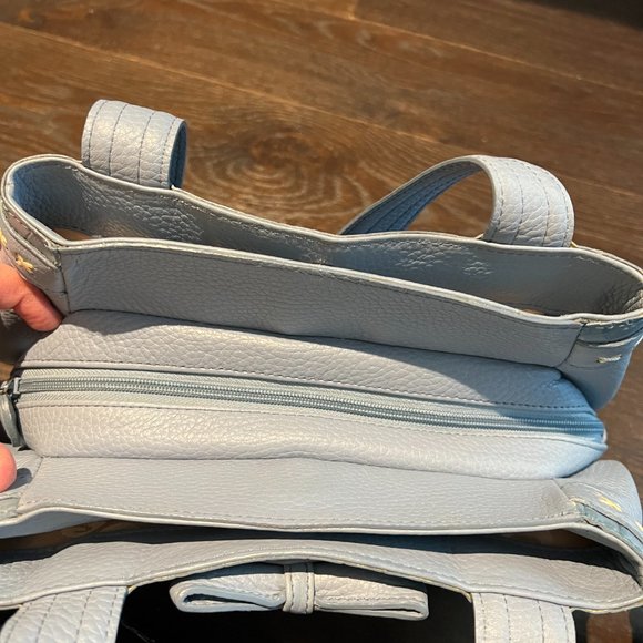 Light Blue Leather Brighton Purse with bow - Picture 2 of 6